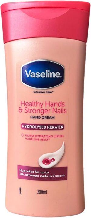 VASELINE healthy hands & stronger nails hand cream hydrolysed keratin  + ultra hydrating lipids vaseline jelly 200ml